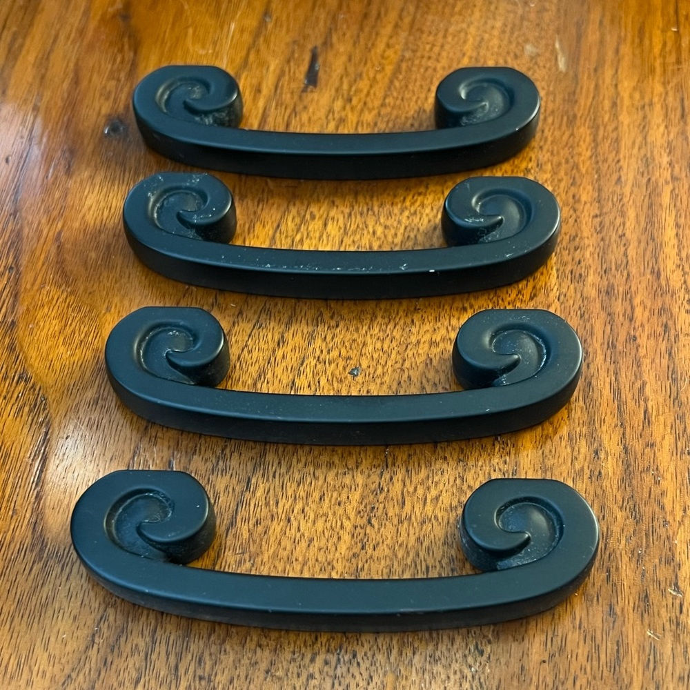 4 Black Metal drawer cabinet handles 3 inch